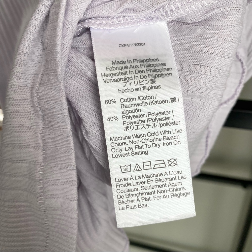 Madewell Light Lavender Ribbed Long Sleeve Tee - Picture 4 of 4